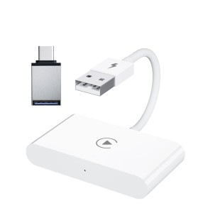 Bezprzewodowy biały adapter samochodowy CarPlay