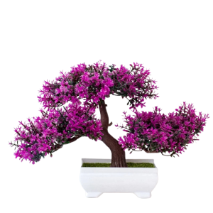 Sztuczna ozdoba doniczkowa drzewka bonsai dekoracja domu salonu bordowe