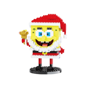 Klocki postacie Spongebob przebrany za świętego Mikołaja kreskówka zabawka dla dzieci