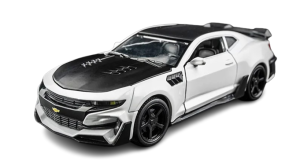 Zabawka model samochodu muscle car biały Chevrolet Camaro w skali 1:32 z oświetleniem