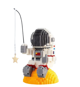 Lampka Nocna z klocków ASTRONAUTA  kosmos akcesoria do domu 1368 szt.