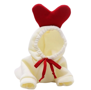 Śmieszne miękkie ubranko sweter kamizelka bluza dla zwierząt domowych PSA biało czerwony MIŁÓŚĆ serce