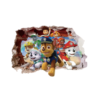 Duża naklejka na ścianę z bohaterami bajki PSI PATROL 70x50 CM