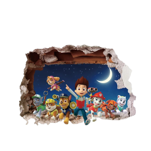 Duża naklejka na ścianę z bohaterami bajki PSI PATROL 70x50 CM