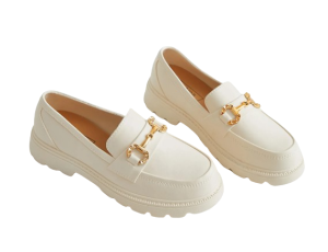 Buty ozdobne Damskie Mokasyny dla Kobiet LOFERSY Białe roz. 35-40