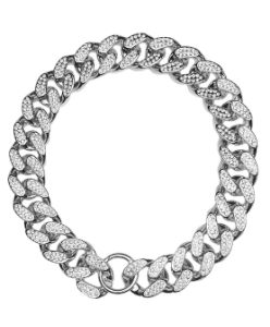 Łańcuch ozdobny akcesoria obroża dla psa CHAIN srebrny