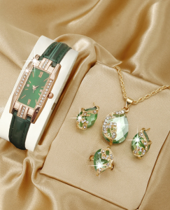 Zestaw Eleganckiej Biżuterii Dla Kobiety Zegarek + Dodatki