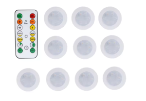 Zestaw lampek podściennych LED nowoczesne oświetlenie 10 szt. + pilot