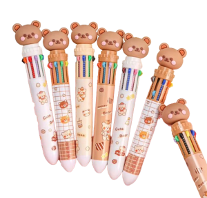 Długopis Miś wielokolorowy AUTOMATYCZNY dla dzieci do szkoły 10 w 1 