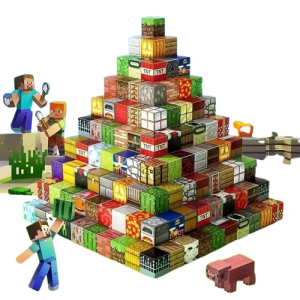 Klocki Zestaw Magnetyczne MINECRAFT 200szt 10 Figurek