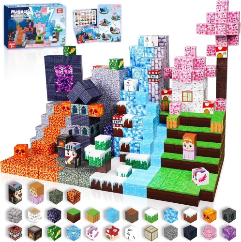 Minecraft Duży Zestaw Klocki Magnetyczne 300szt Kolekcjonerskie (8).jpeg