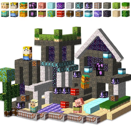 Minecraft Duży Zestaw Klocki Magnetyczne 300szt Kolekcjonerskie (13).jpeg