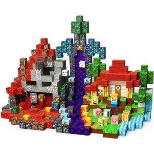 Minecraft Duży Zestaw Klocki Magnetyczne 300szt Kolekcjonerskie