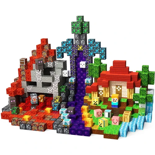 Minecraft Duży Zestaw Klocki Magnetyczne 300szt Kolekcjonerskie (3).webp