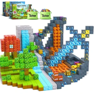 Minecraft Duży Zestaw Klocki Magnetyczne 300szt Kolekcjonerskie