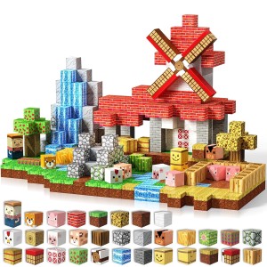 Minecraft Duży Zestaw Klocki Magnetyczne 300szt Kolekcjonerskie