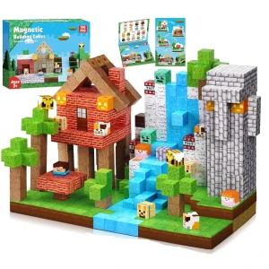 Minecraft Duży Zestaw Klocki Magnetyczne 300szt Kolekcjonerskie