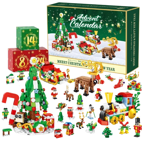 Kalendarz Adwentowy Świąteczny Choinka z Klocków 701 elementów 24 dni zabawy