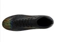 Buty Piłkarskie Czarne Korki z Elastycznym Kołnierzem Skarpeta Dobra Przyczepność