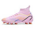 Buty Piłkarskie Różowe Korki z Elastycznym Kołnierzem Skarpeta Dobra Przyczepność