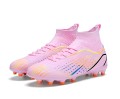 Buty Piłkarskie Różowe Korki z Elastycznym Kołnierzem Skarpeta Dobra Przyczepność
