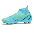 Buty Piłkarskie Niebieskie Korki z Elastycznym Kołnierzem Skarpeta Dobra Przyczepność