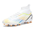 Buty Piłkarskie Białe Korki z Elastycznym Kołnierzem Skarpeta Dobra Przyczepność