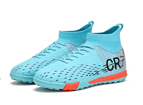 Buty Piłkarskie Cristiano Ronaldo Turkusowe Turfy TF z kołnierzem Skarpeta CR7