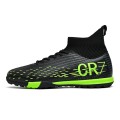 Buty Piłkarskie Cristiano Ronaldo Czarne Turfy TF z kołnierzem Skarpeta CR7