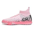 Buty Piłkarskie Cristiano Ronaldo Różowe Turfy TF z kołnierzem Skarpeta CR7