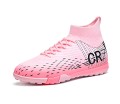 Buty Piłkarskie Cristiano Ronaldo Różowe Turfy TF z kołnierzem Skarpeta CR7