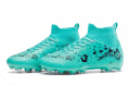 Turkusowe buty piłkarskie Korki obuwie sportowe z kołnierzem skarpetka