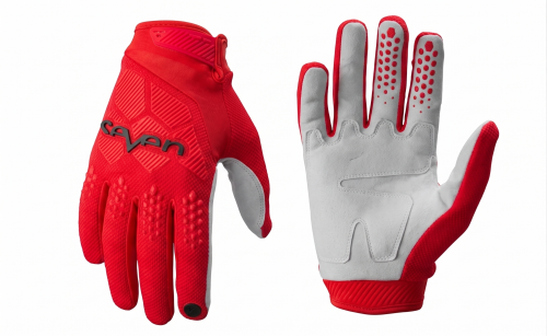 Rękawice Motocrossowe SEVEN Krótkie ENDURO motocyklowe Czerwone