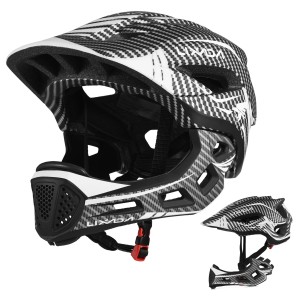 Kask Enduro LIXADA Full Face MTB karbonowy design lekki 2w1