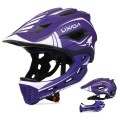 Kask Enduro LIXADA Full Face MTB  fioletowy design lekki 2w1