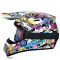Kask Cross Motocrossowy zestaw Off-road design KOLOROWY + Gogle