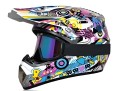 Kask Cross Motocrossowy zestaw Off-road design KOLOROWY + Gogle