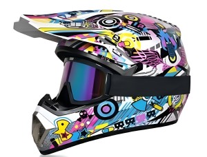 Kask Cross Motocrossowy zestaw Off-road design KOLOROWY + Gogle