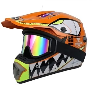 Kask Cross Motocrossowy zestaw Off-road design DINOZAUR + Gogle