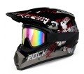 Kask Cross Motocrossowy zestaw Off-road ROCK and ROLL Edition + Gogle