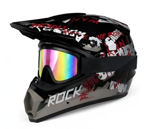 Kask Cross Motocrossowy zestaw Off-road ROCK and ROLL Edition + Gogle