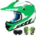 Zestaw Kask Cross dla dzieci Motocrossowy ROZO z goglami i rękawicami