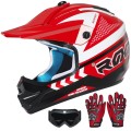 Zestaw Kask Cross dla dzieci Motocrossowy ROZO z goglami i rękawicami