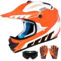 Zestaw Kask Cross dla dzieci Motocrossowy ROZO z goglami i rękawicami