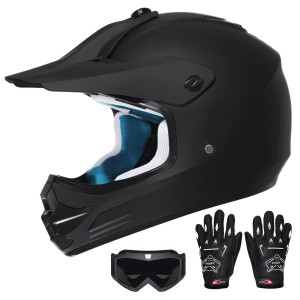 Zestaw Kask Cross dla dzieci Motocrossowy ROZO z goglami i rękawicami