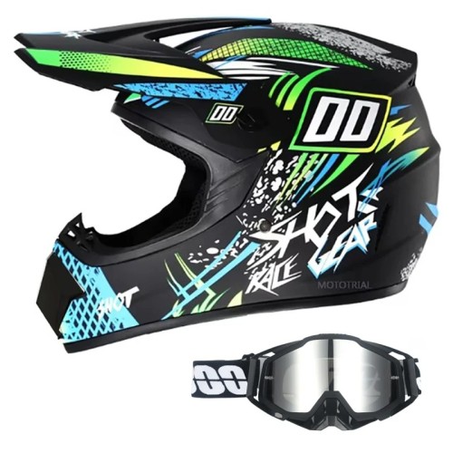 Kask Motocyklowy Cross Enduro Motocrossowy MTB SHOT Race Gear + Gogle