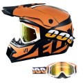 Kask Motocyklowy Cross Enduro Motocrossowy MTB V1 Orange + Gogle