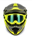 Kask Motocyklowy Cross Enduro Motocrossowy MTB V1 Fluo Yellow + Gogle