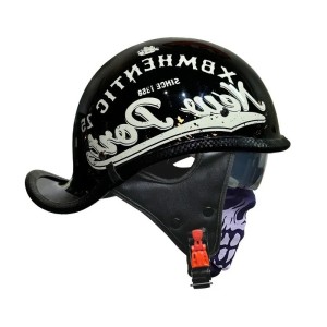 Kask motocyklowy orzeszek RETRO z daszkiem w stylu vintage