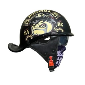 Kask motocyklowy orzeszek RETRO z daszkiem w stylu vintage